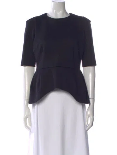 Pre-owned Ellery Crew Neck Short Sleeve Top In Black