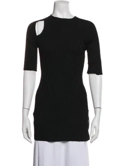 Pre-owned Ellery Crew Neck Short Sleeve Top In Black