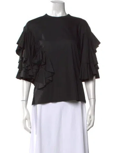 Pre-owned Ellery Crew Neck Short Sleeve Top In Black