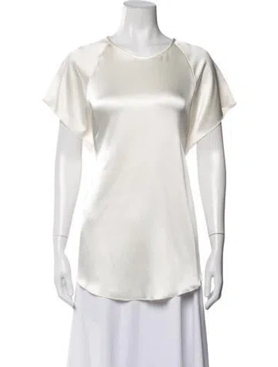 Pre-owned Ellery Crew Neck Short Sleeve Top In Neutrals