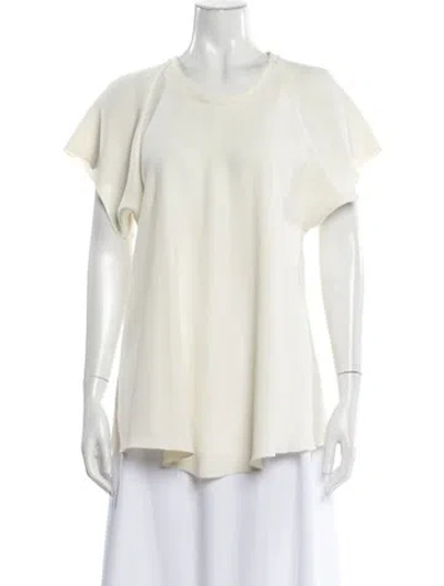 Pre-owned Ellery Crew Neck Short Sleeve Top In White