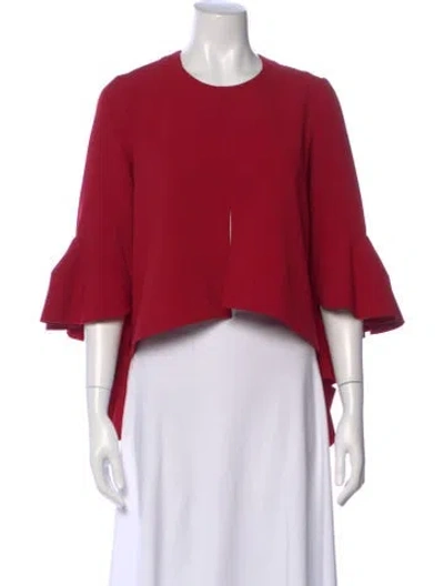 Pre-owned Ellery Crew Neck Three-quarter Sleeve Top In Red