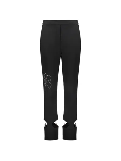 Ellery Crystal-embellished Cut-out Trousers In Black