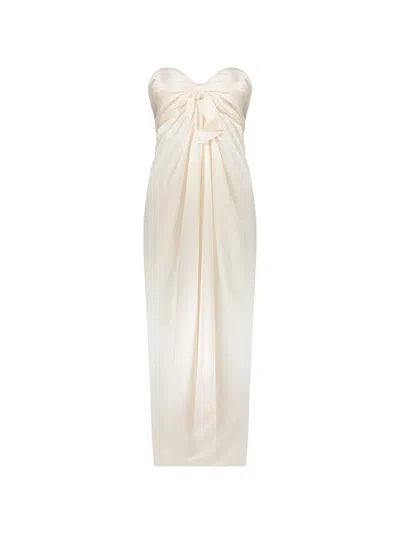 Ellery Draped Knot-detail Maxi Dress In Neutral