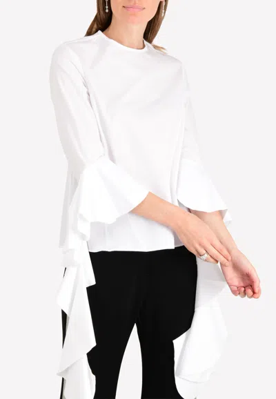 Ellery Emmeline Bell Sleeve Top In White