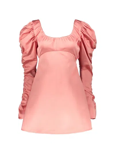 Ellery Gathered-sleeve Dress In Pink