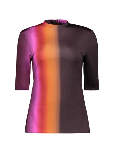 Ellery Gradient-print Elbow-sleeve Top In Multi