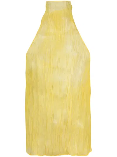 Ellery Halterneck Sleeveless Blouse In Yellow