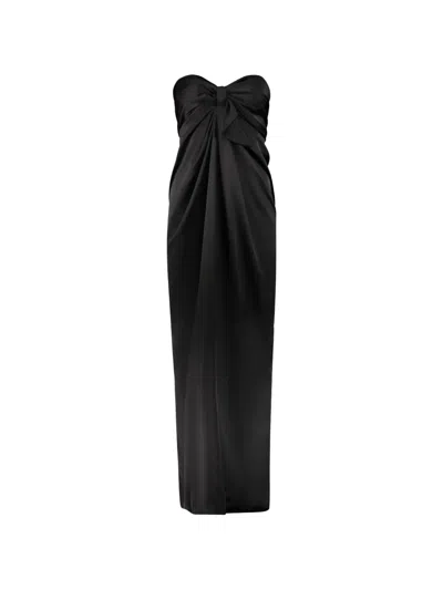 Ellery Knot-detail Strapless Maxi Dress In Black