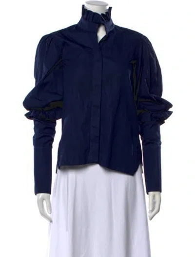 Pre-owned Ellery Long Sleeve Blouse In Blue