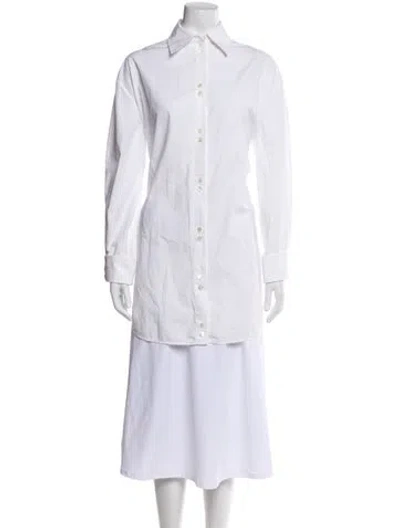 Pre-owned Ellery Long Sleeve Button-up Top In Neutral