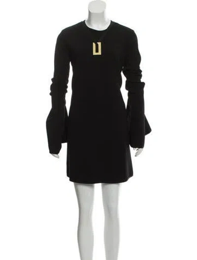 Pre-owned Ellery Long Sleeve Mini Dress In Black
