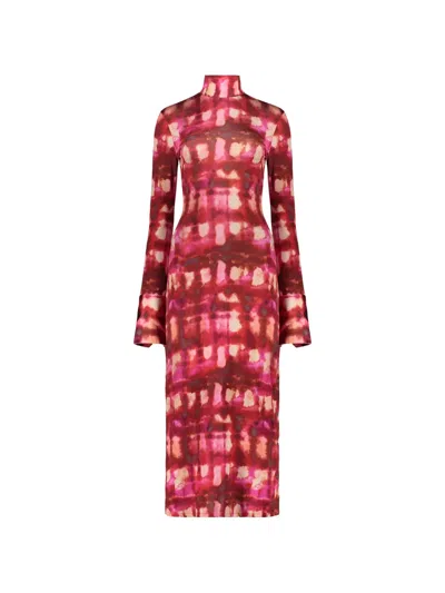 Ellery Long-sleeves Midi Dress In Multi