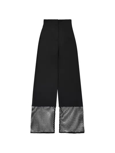 Ellery Mesh-panel High-waisted Trousers In Black
