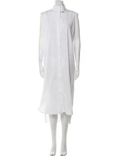 Pre-owned Ellery Mock Neck Long Dress In White