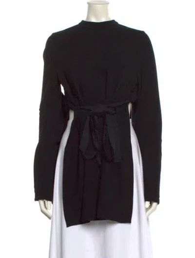 Pre-owned Ellery Mock Neck Long Sleeve Top In Black