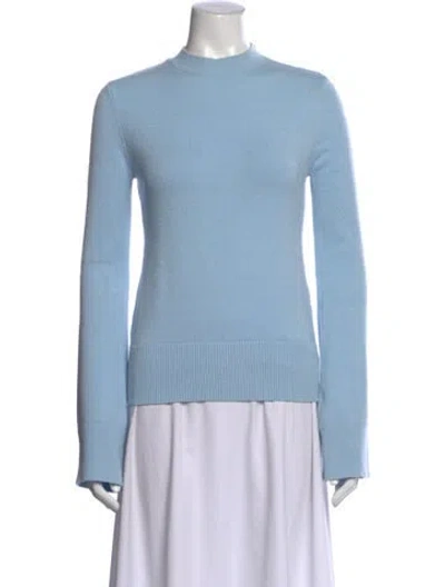 Pre-owned Ellery Mock Neck Long Sleeve Top In Blue