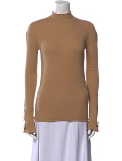 Pre-owned Ellery Mock Neck Long Sleeve Top W/ Tags In Neutral