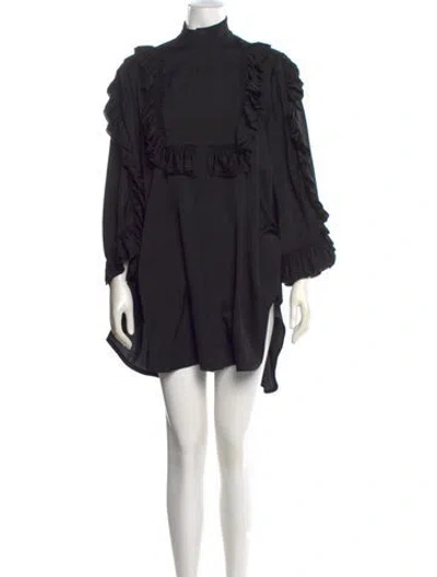 Pre-owned Ellery Mock Neck Mini Dress In Black