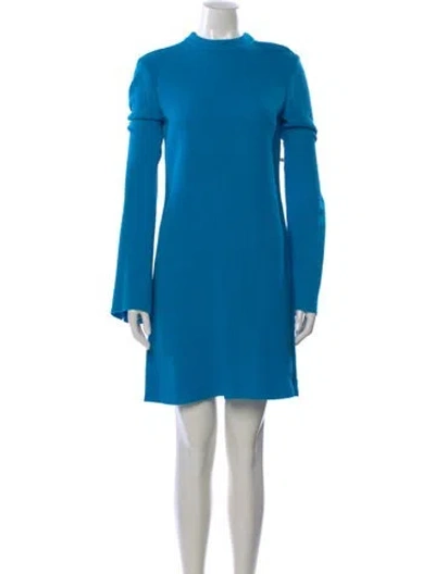 Pre-owned Ellery Mock Neck Mini Dress In Blue