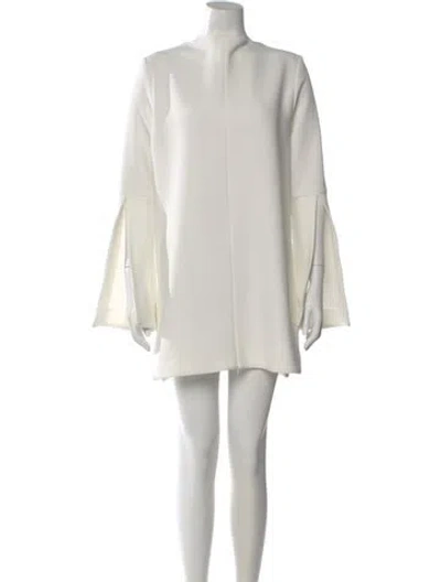 Pre-owned Ellery Mock Neck Mini Dress In White