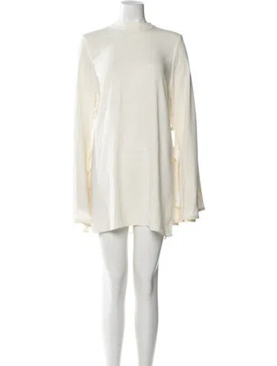 Pre-owned Ellery Mock Neck Mini Dress In White