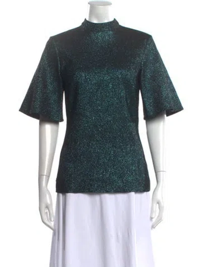 Pre-owned Ellery Mock Neck Short Sleeve Top