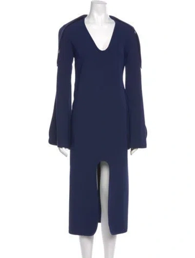 Pre-owned Ellery Neoprene Long Dress In Blue