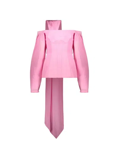 Ellery Off-shoulder Corset-style Top In Pink