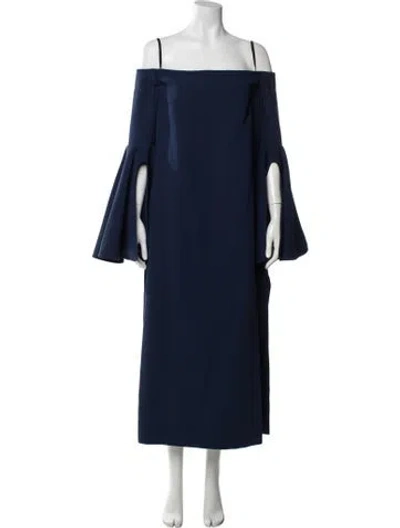 Pre-owned Ellery Off-the-shoulder Long Dress W/ Tags In Blue