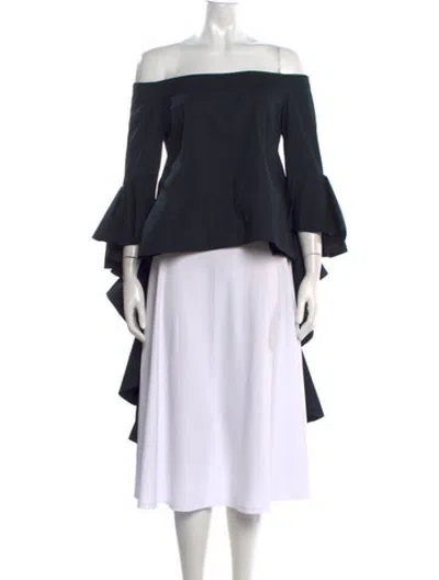 Pre-owned Ellery Off-the-shoulder Long Sleeve Top In Black