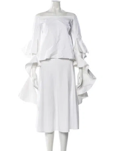 Pre-owned Ellery Off-the-shoulder Long Sleeve Top In Neutral