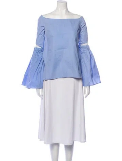 Pre-owned Ellery Off-the-shoulder Long Sleeve Tunic In Blue