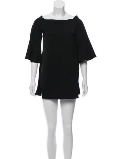 Pre-owned Ellery Off-the-shoulder Mini Dress In Black