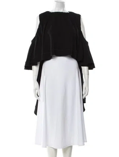 Pre-owned Ellery Off-the-shoulder Short Sleeve Top In Black