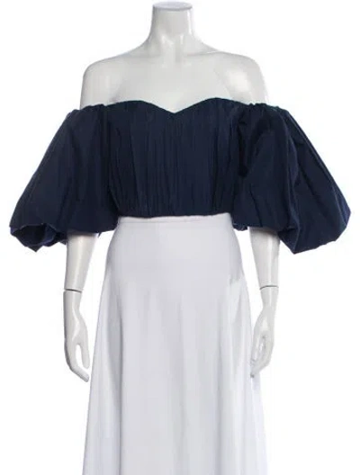 Pre-owned Ellery Off-the-shoulder Short Sleeve Top In Blue