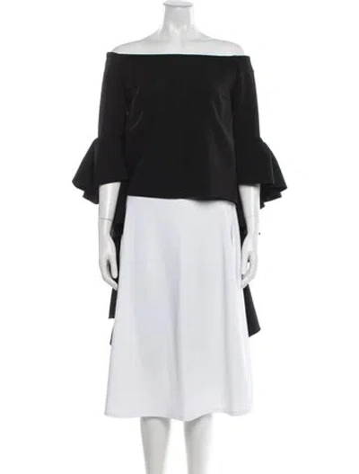 Pre-owned Ellery Off-the-shoulder Three-quarter Sleeve Top In Black