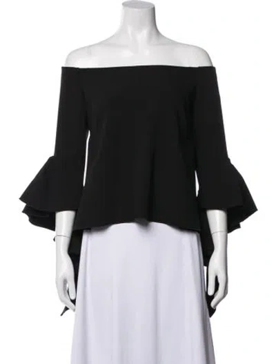 Pre-owned Ellery Off-the-shoulder Three-quarter Sleeve Top In Black