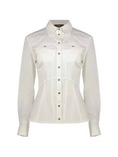 Ellery Panelled Long-sleeve Shirt In White