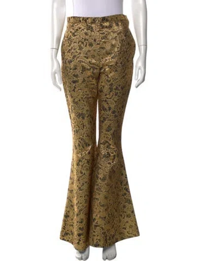 Pre-owned Ellery Patterned Flared Pants In Gold