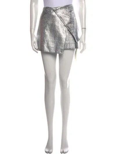 Pre-owned Ellery Patterned Mini Skirt In Silver