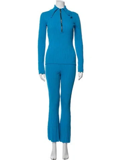 Pre-owned Ellery Pleated Accents Pant Set In Blue