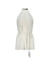 Ellery Pleated Open-back Blouse In White