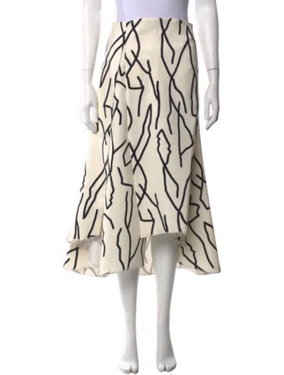 Pre-owned Ellery Printed Midi Length Skirt In Black/neutrals