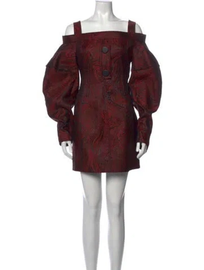 Pre-owned Ellery Printed Mini Dress In Red