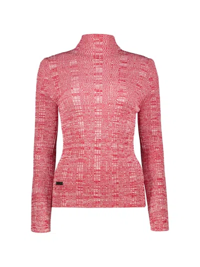 Ellery Ribbed-knit High-neck Sweater In Pink