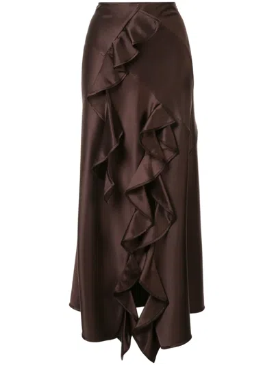 Ellery Salero Panelled Skirt In Brown
