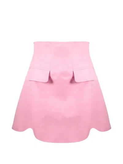 Ellery Scalloped-hem Pocket-detail Mini Skirt In Pink