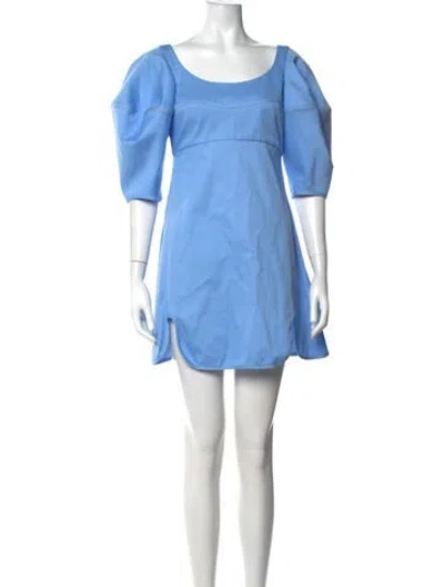 Pre-owned Ellery Scoop Neck Mini Dress In Blue
