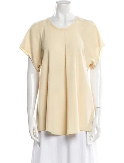 Pre-owned Ellery Scoop Neck Short Sleeve Blouse In Yellow